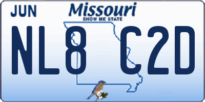 MO license plate NL8C2D