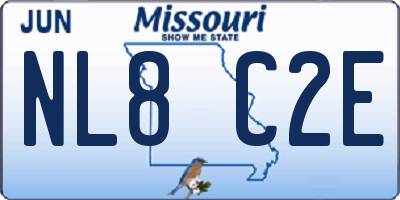 MO license plate NL8C2E