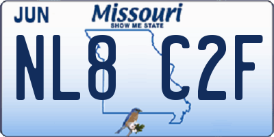 MO license plate NL8C2F