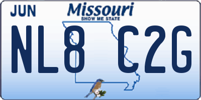 MO license plate NL8C2G