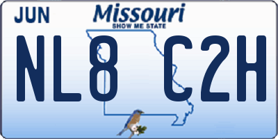 MO license plate NL8C2H