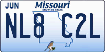 MO license plate NL8C2L