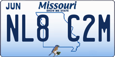 MO license plate NL8C2M