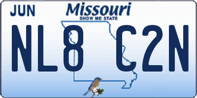 MO license plate NL8C2N