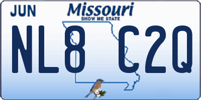 MO license plate NL8C2Q