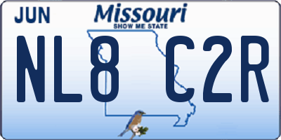 MO license plate NL8C2R