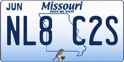 MO license plate NL8C2S