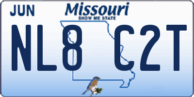 MO license plate NL8C2T