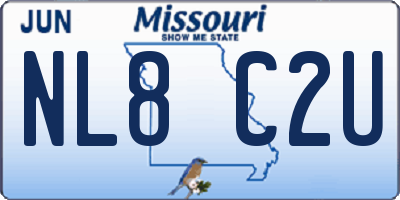 MO license plate NL8C2U