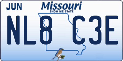MO license plate NL8C3E