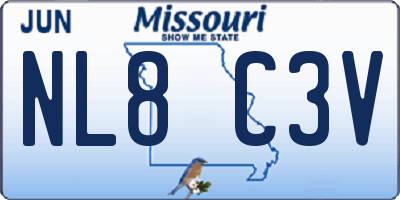 MO license plate NL8C3V