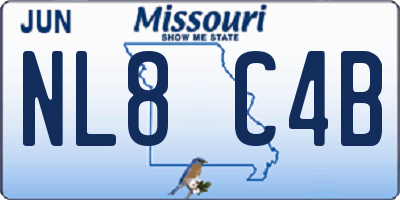 MO license plate NL8C4B