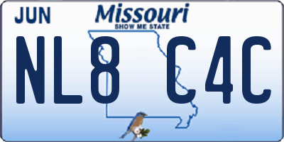 MO license plate NL8C4C
