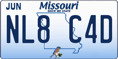 MO license plate NL8C4D