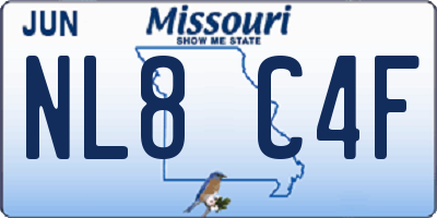 MO license plate NL8C4F