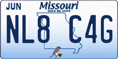 MO license plate NL8C4G