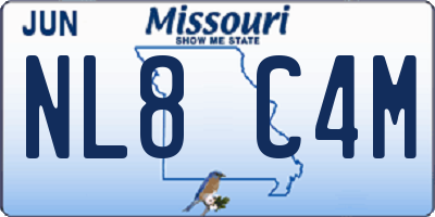 MO license plate NL8C4M