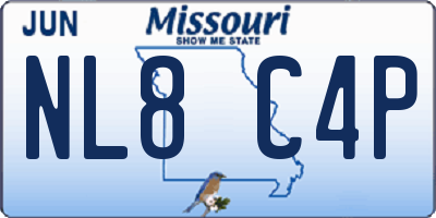 MO license plate NL8C4P
