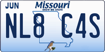 MO license plate NL8C4S