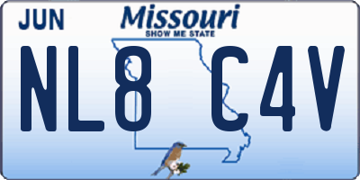 MO license plate NL8C4V