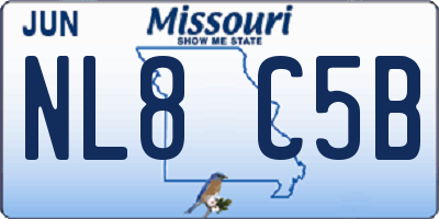 MO license plate NL8C5B