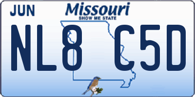 MO license plate NL8C5D