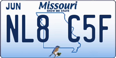 MO license plate NL8C5F