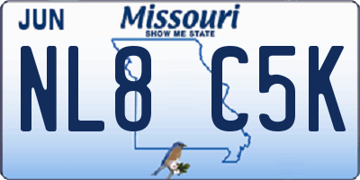 MO license plate NL8C5K