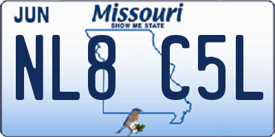 MO license plate NL8C5L