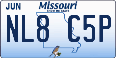 MO license plate NL8C5P