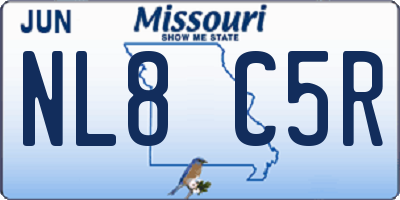 MO license plate NL8C5R