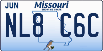 MO license plate NL8C6C