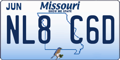 MO license plate NL8C6D