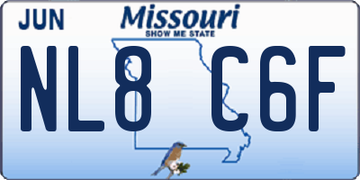MO license plate NL8C6F