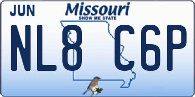 MO license plate NL8C6P