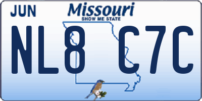 MO license plate NL8C7C