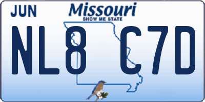 MO license plate NL8C7D