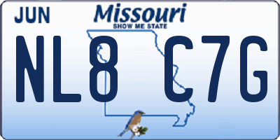 MO license plate NL8C7G