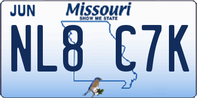 MO license plate NL8C7K