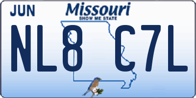 MO license plate NL8C7L