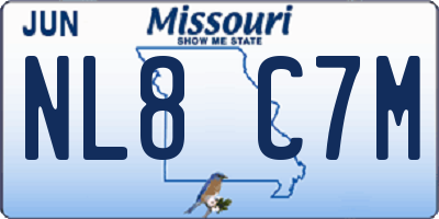 MO license plate NL8C7M