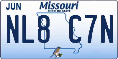 MO license plate NL8C7N