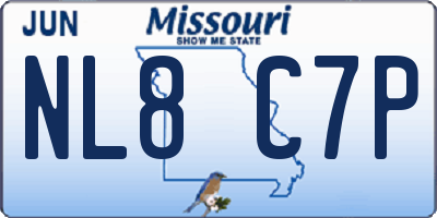 MO license plate NL8C7P