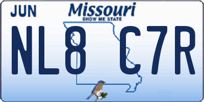 MO license plate NL8C7R
