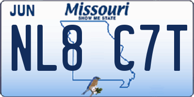 MO license plate NL8C7T
