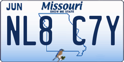 MO license plate NL8C7Y