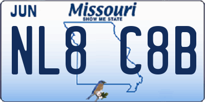 MO license plate NL8C8B