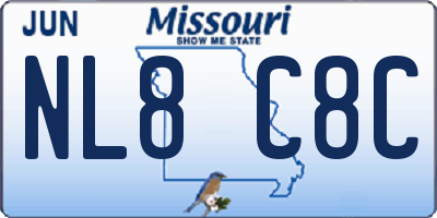 MO license plate NL8C8C