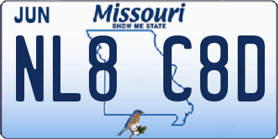 MO license plate NL8C8D