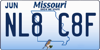 MO license plate NL8C8F